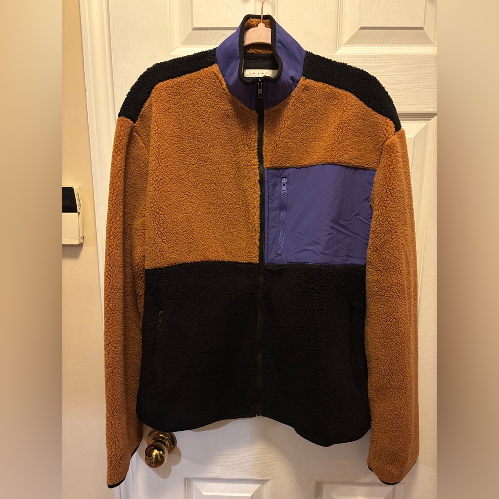 MNML Color Block Men’s Zip-up Fleece Jacket Size Medium BNWT